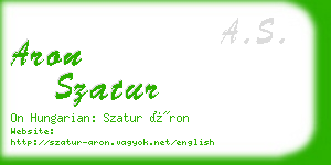 aron szatur business card